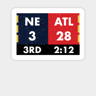 NE 3 ATL 28 to NE 34 ATL 28 Final Shirt: Funny Game Shirts Sticker